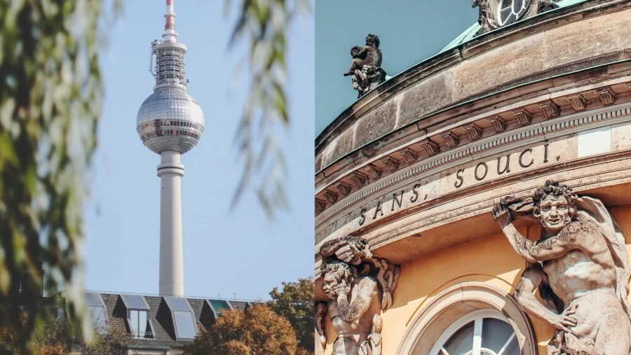 Berlin-Collage Fernsehturm und Schloss Sanssouci | Drinkport
