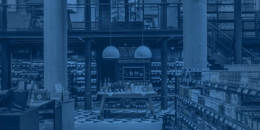 Verkaufsraum eines modernen Getränkefachmarkt  | Drinkport